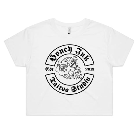 🖤 Honey Ink Tattoo Logo Crop Tee – Hive Vibes