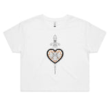 🗡️ Dagger Crop Tee – Honey Ink Edition