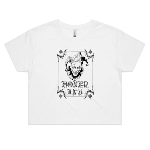 🎭 The Joker Crop Tee – Honey Ink Edition
