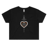 🗡️ Dagger Crop Tee – Honey Ink Edition